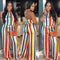 Jumpsuit Casual con Rayas Arcoíris para Mujer - Estilo Europeo y Americano