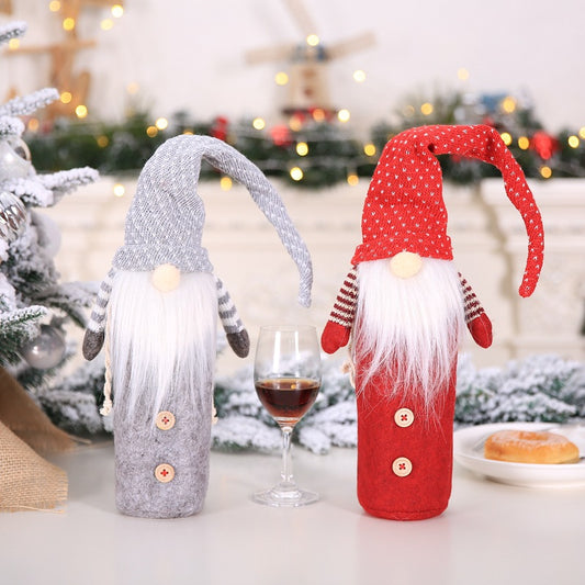 Set de Decoración Navideña para Botellas de Vino - Suministros para Hoteles y Mesas