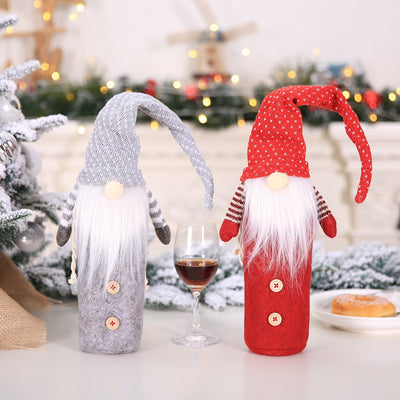 Set de Decoración Navideña para Botellas de Vino - Suministros para Hoteles y Mesas