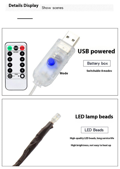 Lámpara LED de Rama Natural con Luz Cálida para Decoración Navideña - Image 14