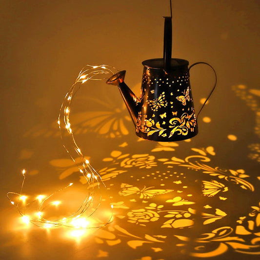 Lámpara Solar Mariposa de Hierro - Luz Decorativa Recargable