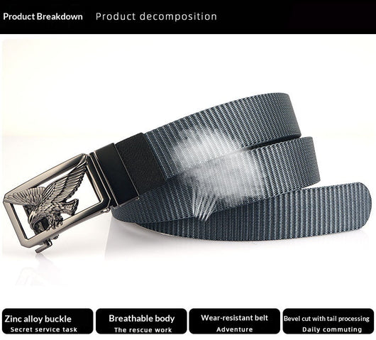 Cinturón Bicolor para Hombre con Hebilla Automática Giratoria sin Dientes - Image 11