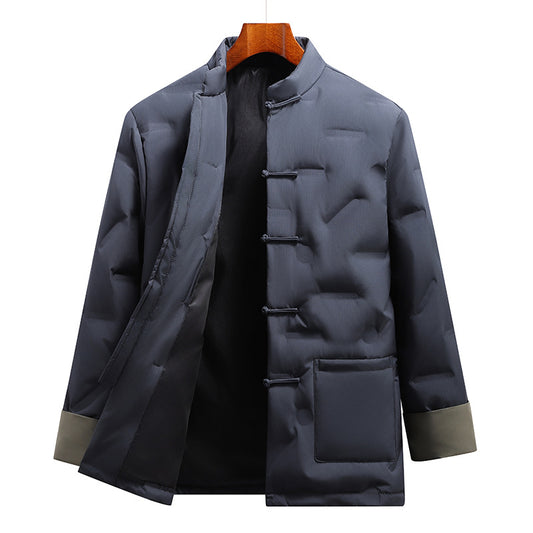 Abrigo Acolchado Estilo Tang Chino para Hombre - Invierno y Otoño - Image 2