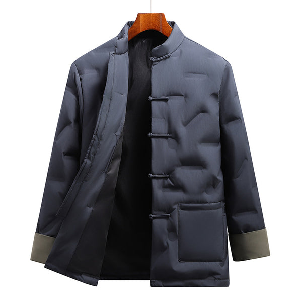 Abrigo Acolchado Estilo Tang Chino para Hombre - Invierno y Otoño