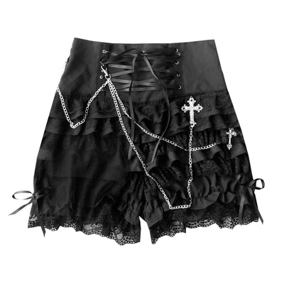 Pantalón Falda con Encaje de Cadena Versátil - Image 2