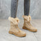 Botas de Invierno Británicas para Mujer con Forro de Conejo y Suela Gruesa