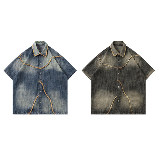 Camisa Denim Degradada Efecto Vintage para Hombre - Image 5