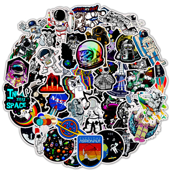 A large collection of cute cartoon animal stickers, including a monkey, pig, shark, penguin, elephant, and more, arranged in a circle. - Image 5