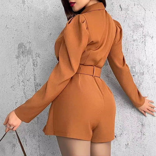Jumpsuit Elegante con Mangas Princesa y Cinturón para Mujer - Image 2