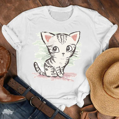 Playera Unisex Estampado Patitas de Gato - Diseño Trendy para Hombre y Mujer