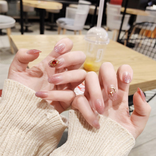 Uñas Postizas Removibles Diseño Fresa Corazón Mariposa Cortas - Image 36