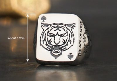 Anillo de Plata Tigre del Zodiaco Chino - Diseño Trendy - Image 11