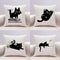 Funda de Almohada Gato Queso con Diseño Kawaii - Lino y Algodón