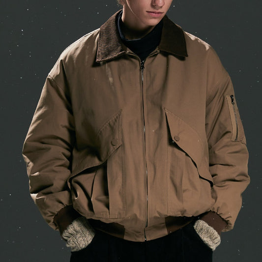 Abrigo de Algodón Cálido Unisex con Cuello de Solapa - Chaqueta Overol Versátil