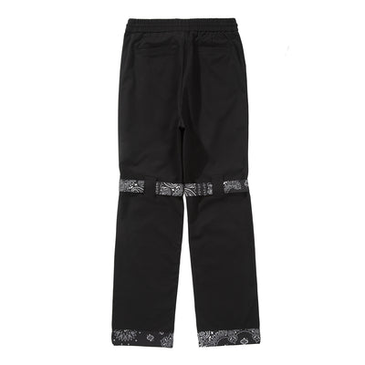 Pantalón Overol Rojo y Negro Flor de Anacardo Suelto Recto - Image 3