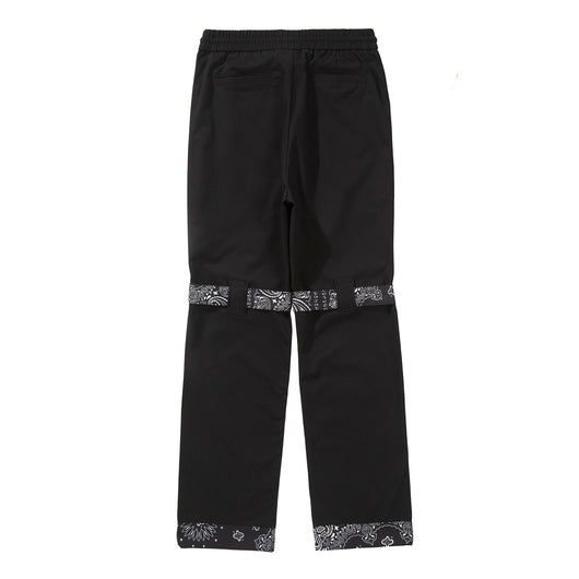 Pantalón Overol Rojo y Negro Flor de Anacardo Suelto Recto - Image 3