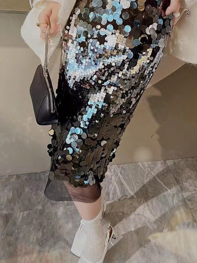 Falda Entallada de Lentejuelas Versátil - Lujo Accesible - Image 18