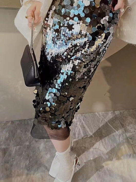 Falda Entallada de Lentejuelas Versátil - Lujo Accesible - Image 18