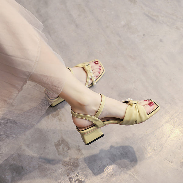 Sandalias de Tacón Alto Estilo Hada Delicado - Tendencia Femenina