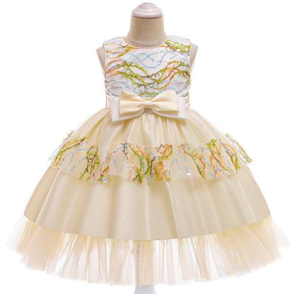 Vestido Princesa de Encaje Mesh sin Mangas para Niñas