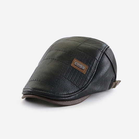 Gorra de Cuero PU Forrada en Fleece - Cálida y Versátil