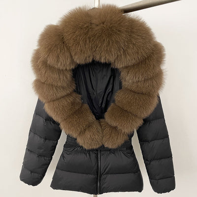 Chaqueta Acolchada Corta Ajustada para Mujer con Forro de Piel - Image 7