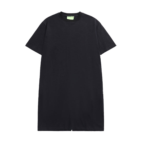 Remera Larga Tipo Falda Oversize de Algodón Slub