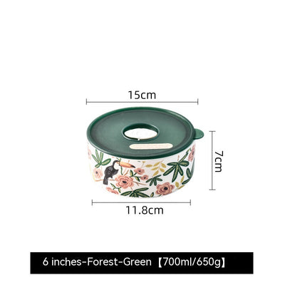 Recipiente Cerámico Portátil con Tapa para Microondas - Fiambrera Hermética Refrigerador - Image 10