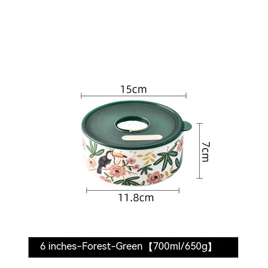 Recipiente Cerámico Portátil con Tapa para Microondas - Fiambrera Hermética Refrigerador - Image 10