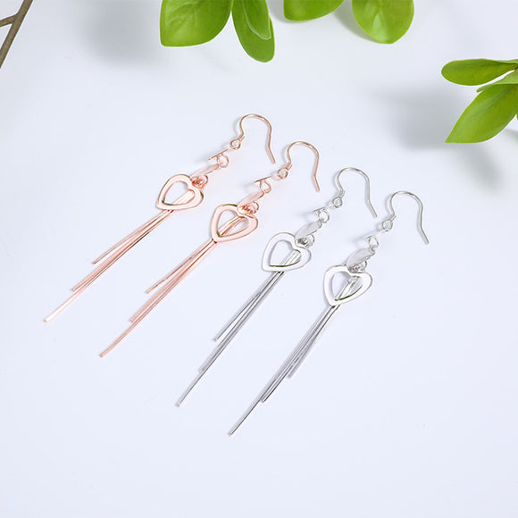 Aretes Largos con Borla Estilo Coreano - Gancho para Oreja Elegante