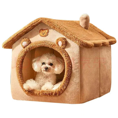 Casa Cama para Mascotas Pequeños - Nido Cálido Desmontable y Lavable