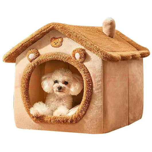 Casa Cama para Mascotas Pequeños - Nido Cálido Desmontable y Lavable
