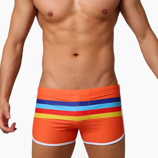 Shorts Deportivos Hombre con Rayas Coloridas y Corte Moderno