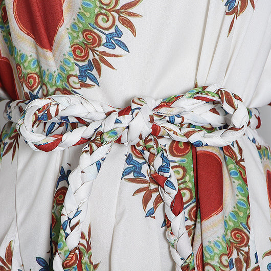 Vestido Resort con Mangas Abullonadas, Escote Redondo y Detalle de Cordones - Image 27