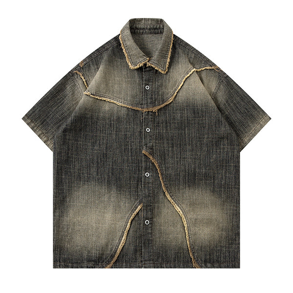 Camisa Denim Degradada Efecto Vintage para Hombre
