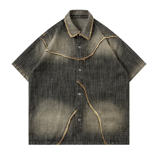 Camisa Denim Degradada Efecto Vintage para Hombre