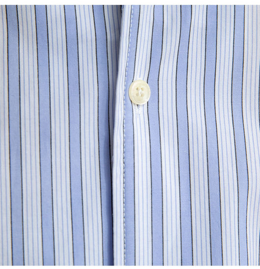 Camisa Casual de Algodón con Cuello y Rayas para Hombre - Image 8