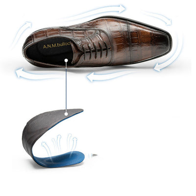 Zapatos Formales de Cuero Genuino Teñidos a Mano con Grabado en Relieve para Hombre - Image 5