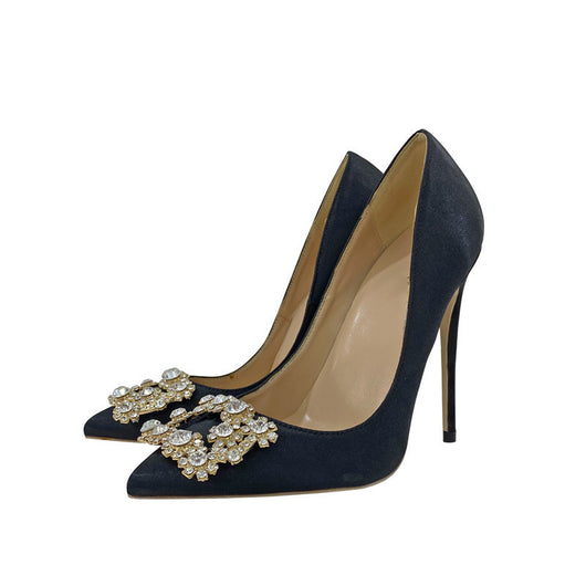 Zapatos de Tacón Alto con Hebilla de Cristal Cuadrada - Image 14