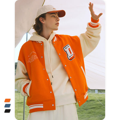 Chaqueta Retro de Béisbol Unisex con Bordado de Letras
