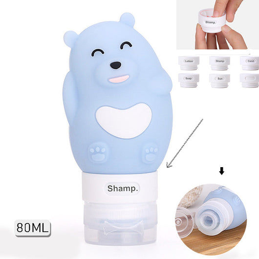 Organizador de Viaje Botellas Rellenables Animales Lindos - Estuche Silicona para Champú y Geles - Image 10