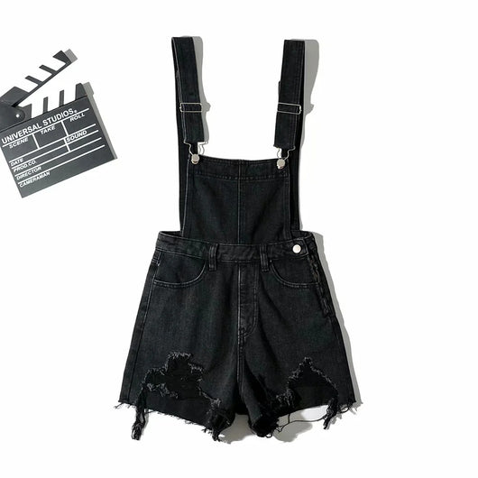 Shorts Denim Rotos con Tirantes para Mujer - Image 11