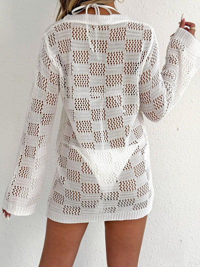 Blusa Tejida Calada de Manga Larga Estilo Europeo - Image 11