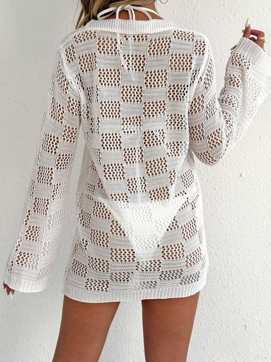 Blusa Tejida Calada de Manga Larga Estilo Europeo - Image 11