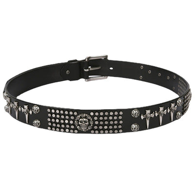 Cinturón de Cuero Genuino para Hombre con Calavera - Estilo Punk Versátil - Image 7