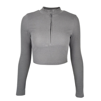 Top Crop Ajustado con Cierre de Mujer - Diseño Minimalista - Image 14