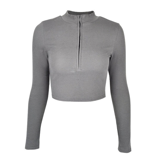 Top Crop Ajustado con Cierre de Mujer - Diseño Minimalista - Image 14