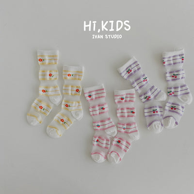 Calcetines Infantiles Verano Cuadros a Cuadros Estilo Coreano - Image 11
