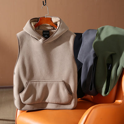 Chaleco Acolchado con Capucha y Botones Laterales - Diseño Reversible de Terciopelo - Image 18