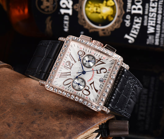 Reloj de Cuarzo Cuadrado para Hombre con Broche de 5 Pasadores - Image 10